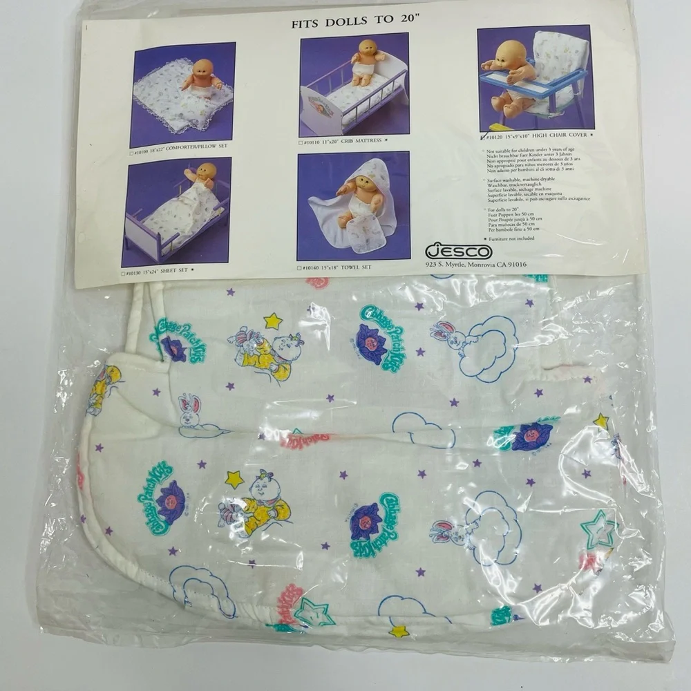 Vintage Cabbage Patch Kids High Chair Cover Doll Accessories Rare NIP 1990
